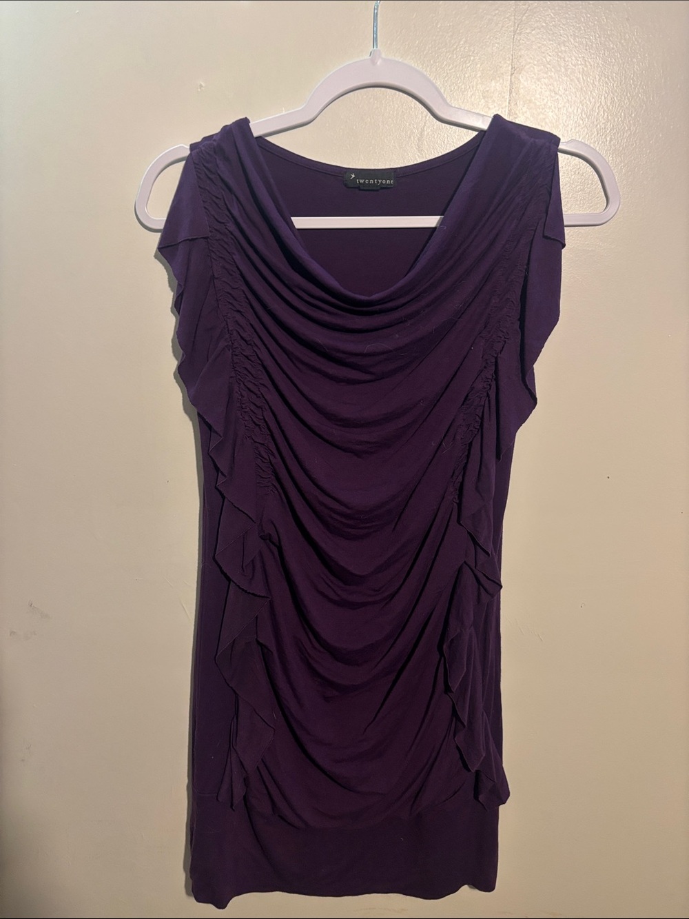 Forever 21 Deep Purple Cowl Neck Tank Top